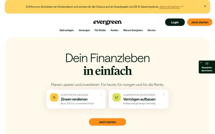 Screenshot of evergreen.de