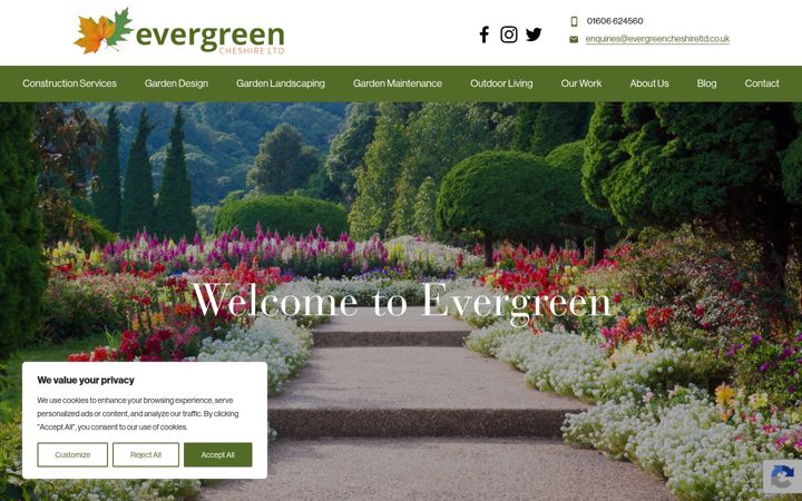 Zrzut ekranu evergreencheshireltd.co.uk