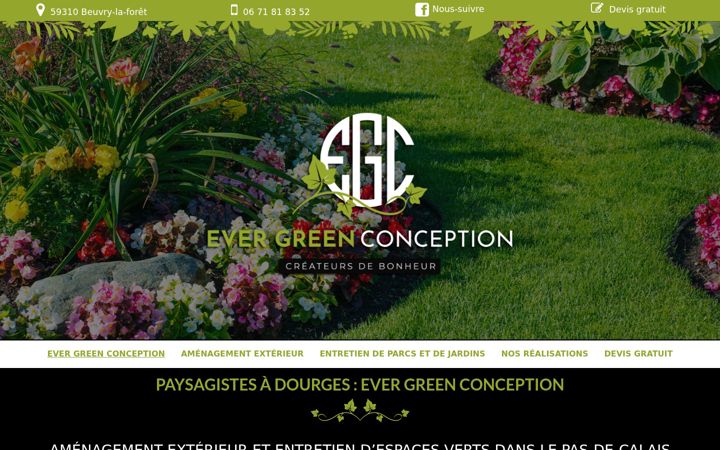 Screenshot of evergreenconception.fr