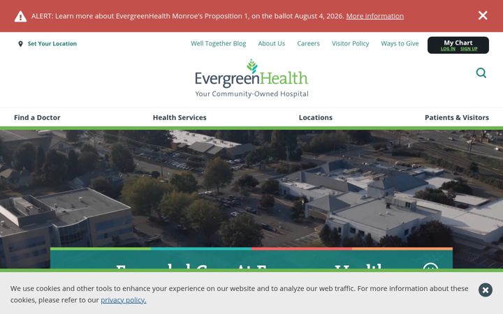 Screenshot of evergreenhealth.com