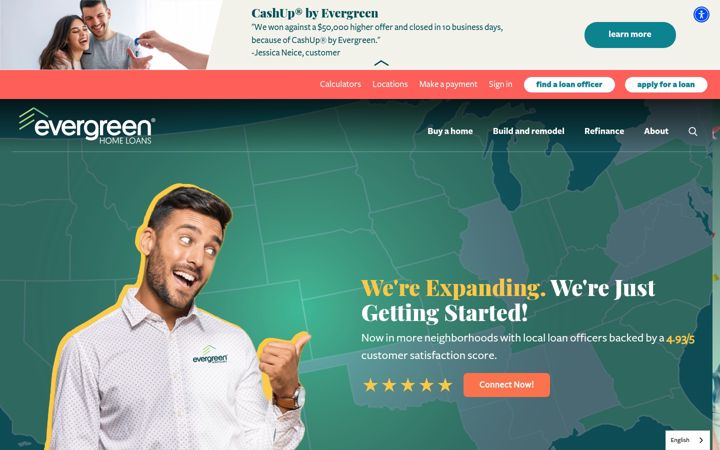Screenshot of evergreenhomeloans.com