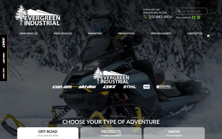 Screenshot of evergreenpowersports.ca