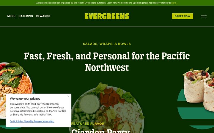 Screenshot of evergreens.com