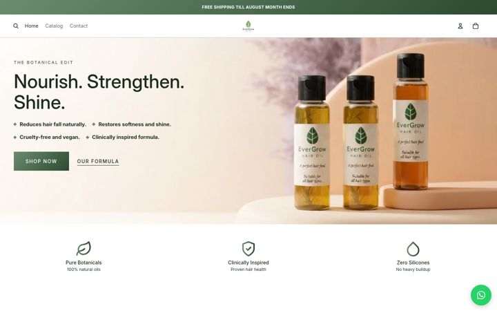 Screenshot of evergrowhairoil.com