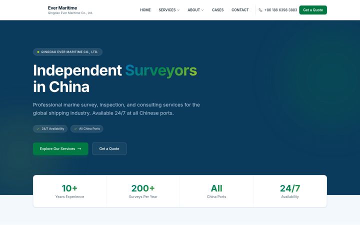 Screenshot of evermaritime.com