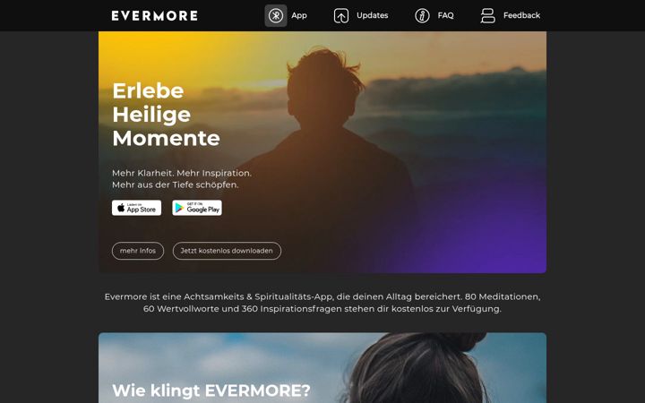 Screenshot of evermore-app.de