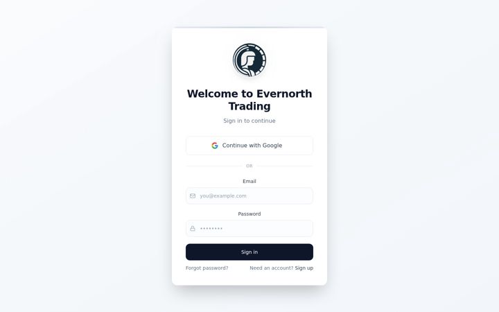 Screenshot of evernorthtrading.ca