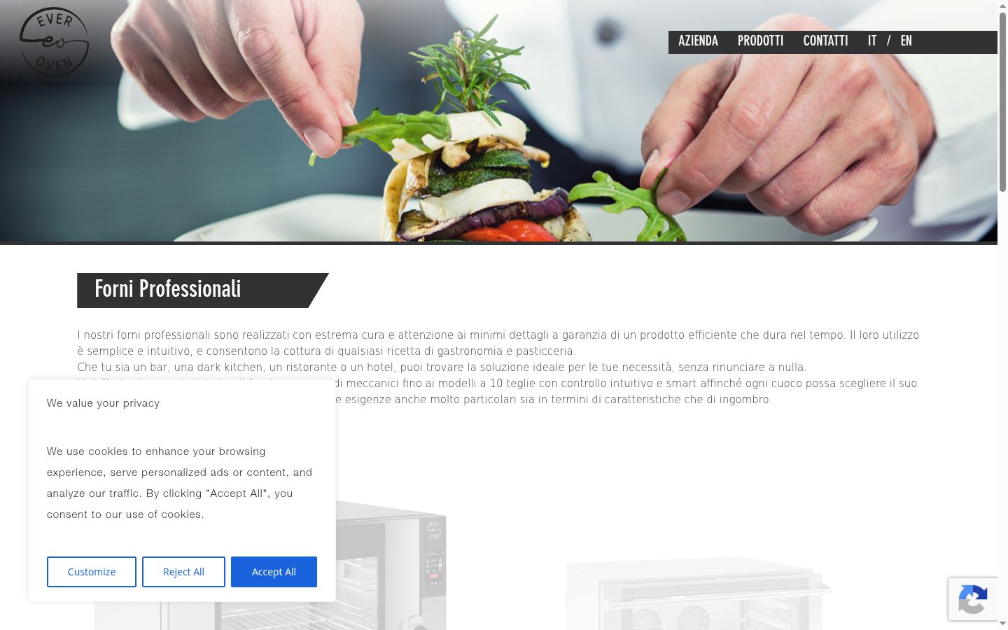 Screenshot del banner di consenso mostrato prima di qualsiasi interazione