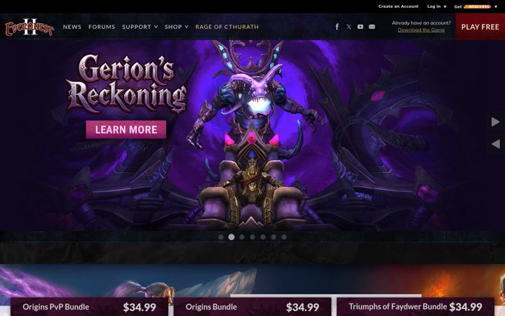 Captură de ecran a everquest2.com