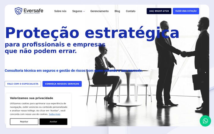 Screenshot of eversafeconsultoria.com.br