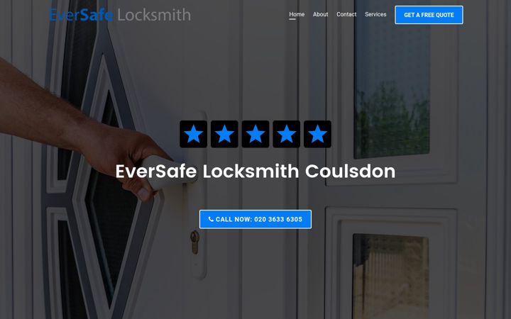 Screenshot of eversafelocksmithcoulsdon.co.uk