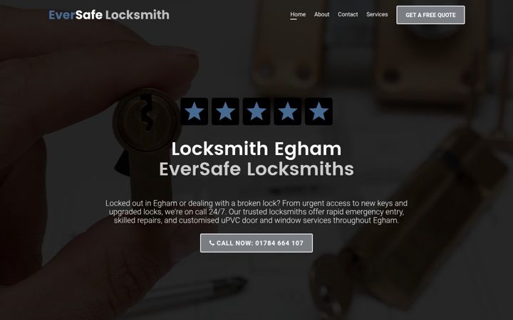 Screenshot of eversafelocksmithegham.co.uk
