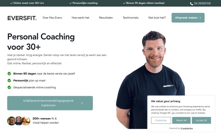 Screenshot of eversfitcoaching.nl
