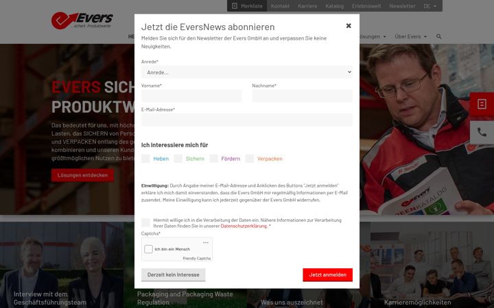 Ekrānuzņēmums no eversgmbh.de