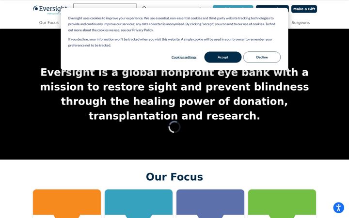 Screenshot of eversightvision.org