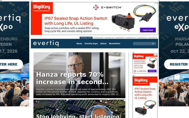 Screenshot of evertiq.com