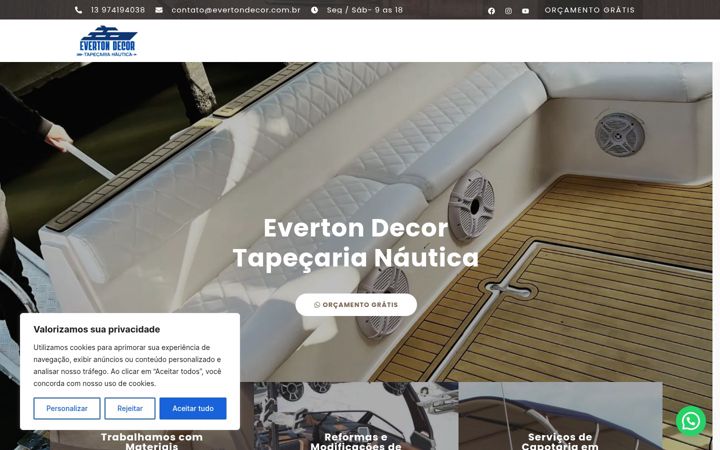 Screenshot of evertondecor.com.br