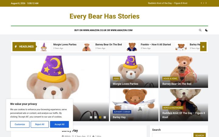 Screenshot of everybearhasstories.com