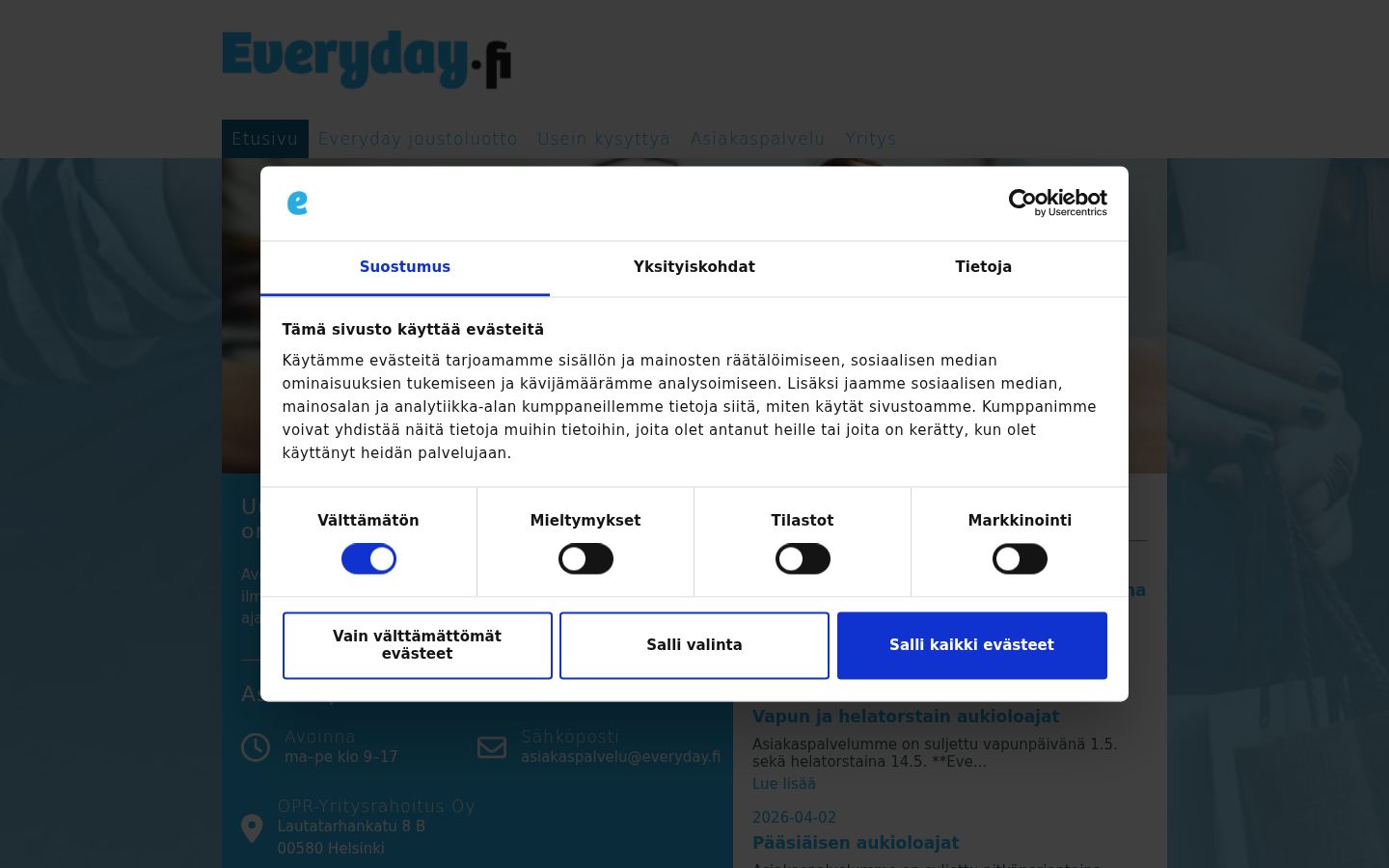 Snímek obrazovky baneru souhlasu zobrazeného před jakoukoli interakcí