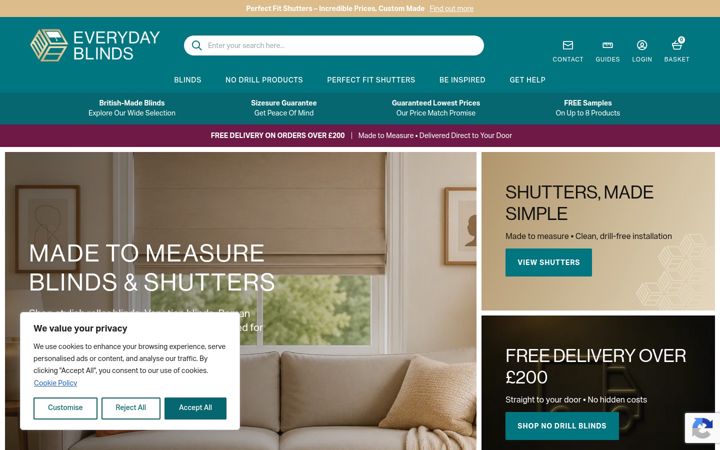 Screenshot of everydayblinds.co.uk