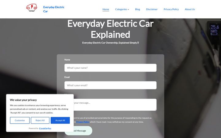 Screenshot of everydayelectriccar.com