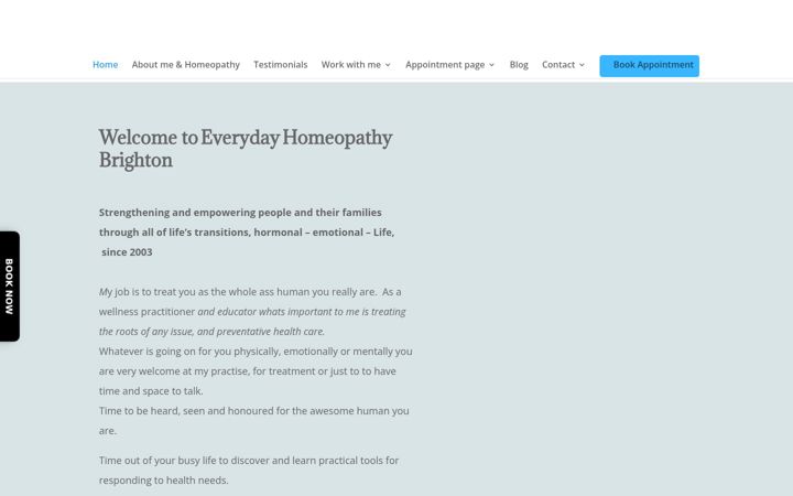 Screenshot of everydayhomeopathybrighton.co.uk