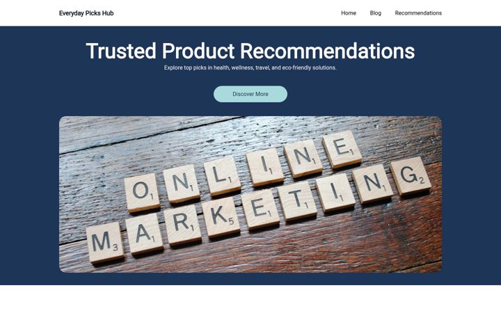 Screenshot of everydaypickshub.com