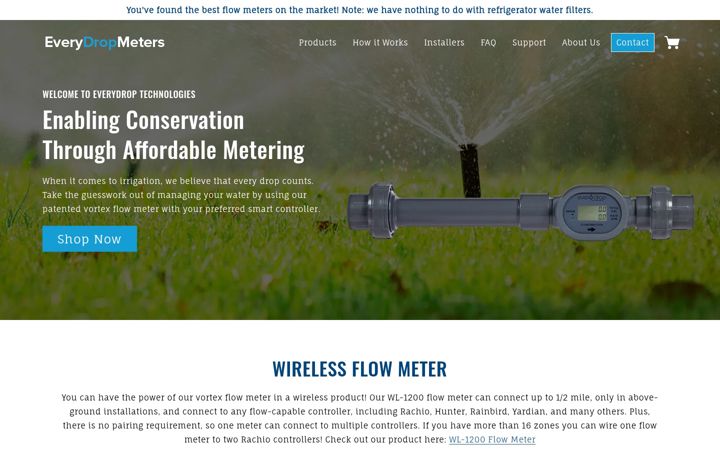 Screenshot of everydropmeters.com