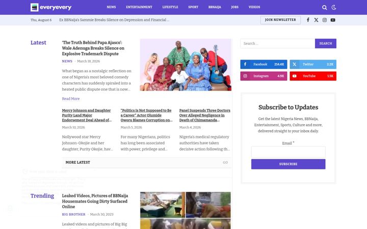 Screenshot of everyevery.ng