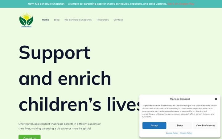 Screenshot of everykidneeds.com