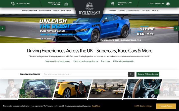 Zrzut ekranu everymanracing.co.uk