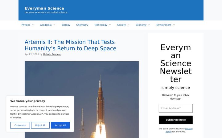 Screenshot of everymansci.com