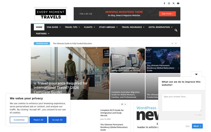 Screenshot of everymomenttravels.com