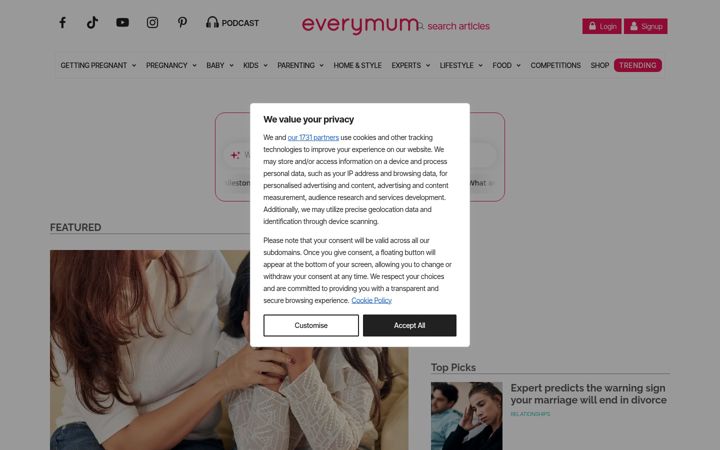 Skærmbillede af everymum.ie