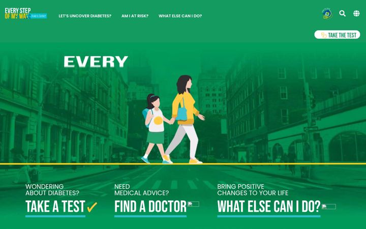 Screenshot of everystepindiabetes.com