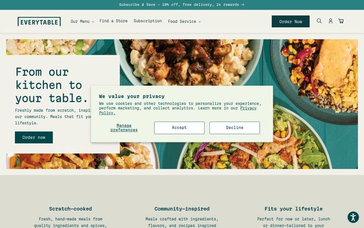 Screenshot of everytable.com