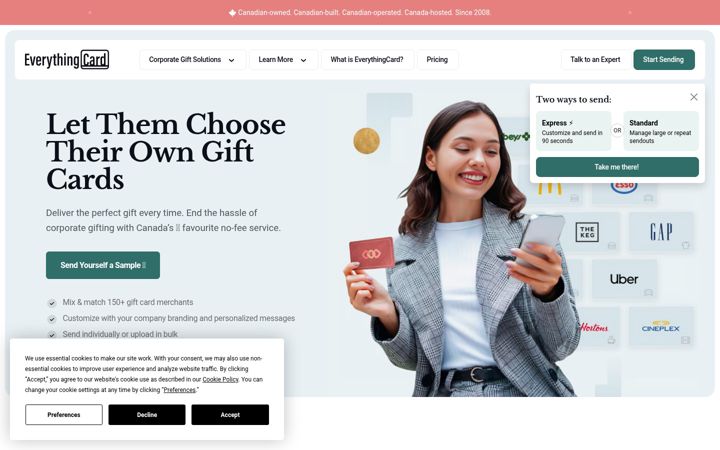 Screenshot of everythingcard.ca