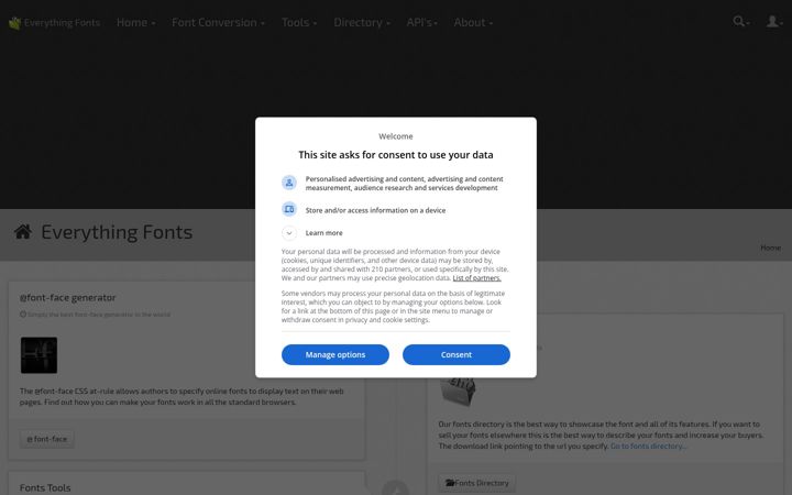 Screenshot of everythingfonts.com