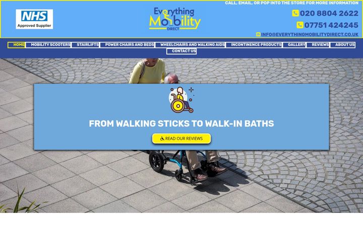 Screenshot of everythingmobilitydirect.co.uk