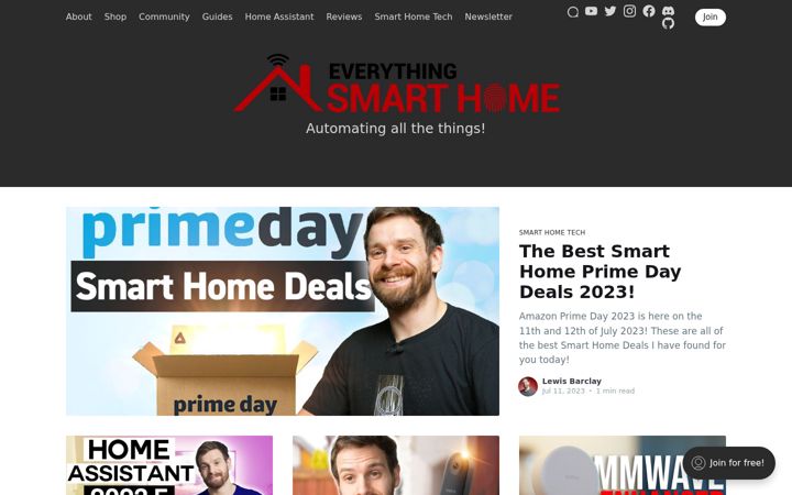Zrzut ekranu everythingsmarthome.co.uk