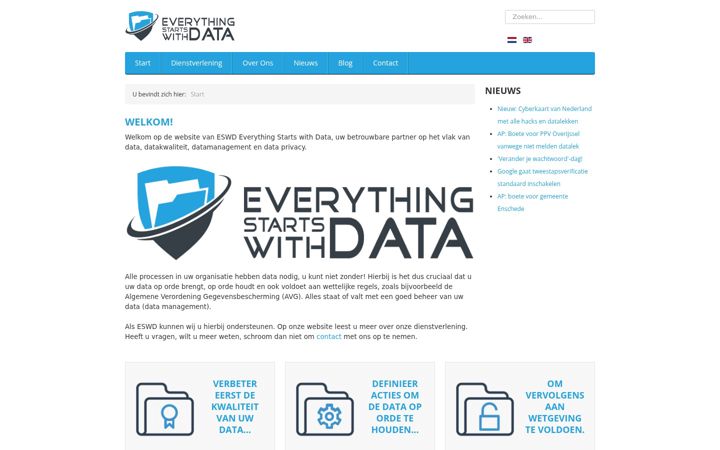 Screenshot stránky everythingstartswithdata.nl