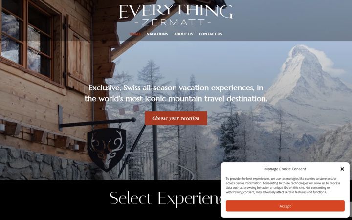 Screenshot of everythingzermatt.com