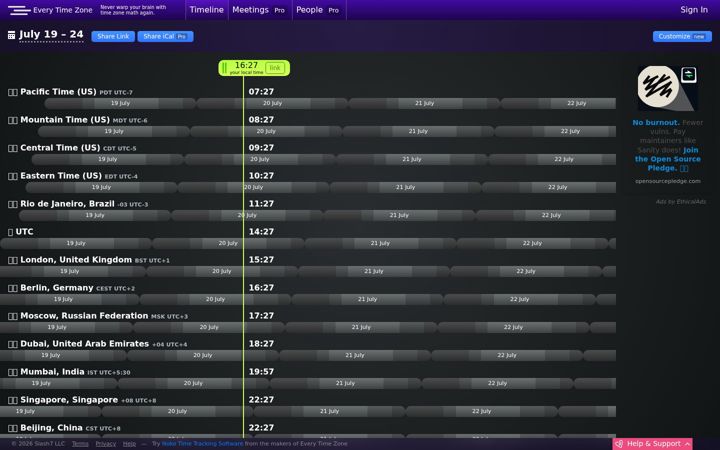 Screenshot stránky everytimezone.com