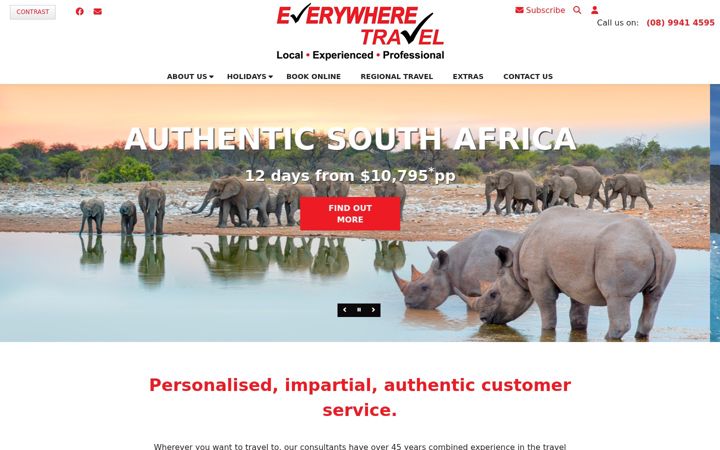 Screenshot di everywheretravel.com.au