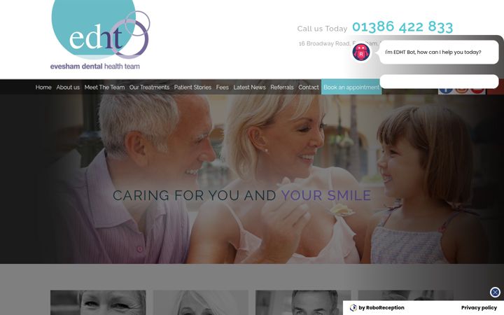 Zrzut ekranu eveshamdental.co.uk