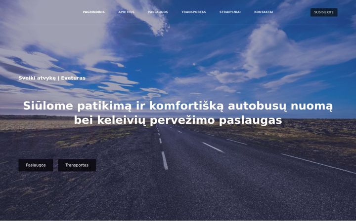 Snímek obrazovky eveturas.lt