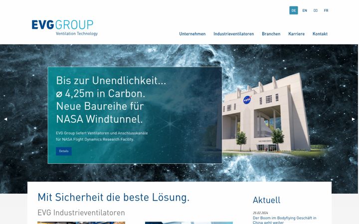Screenshot of evg-group.com
