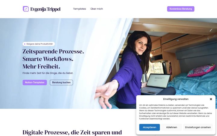 Screenshot of evgenija-trippel.de