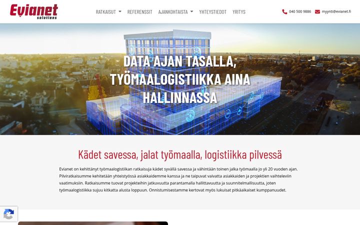 Ekrānuzņēmums no evianet.fi