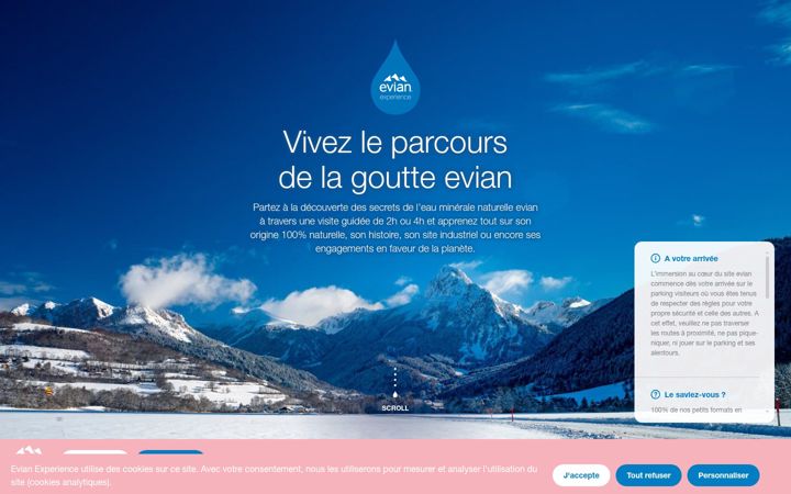Screenshot of evianexperience.com